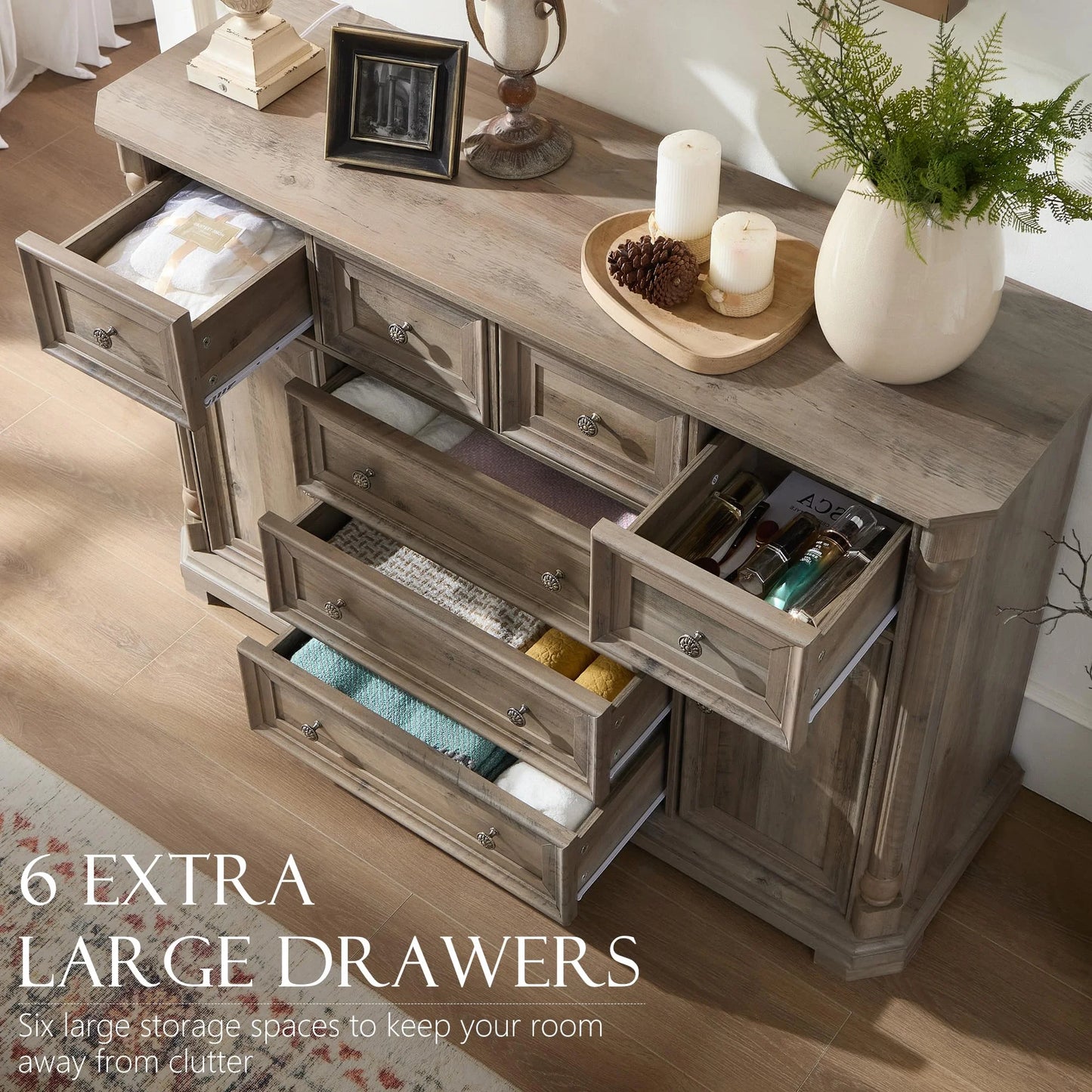 Brafabhome 62'' Buffet Cabinet with Storage,Large Sideboard Kitchen Cabinet with 4 Doors and 4 Drawer