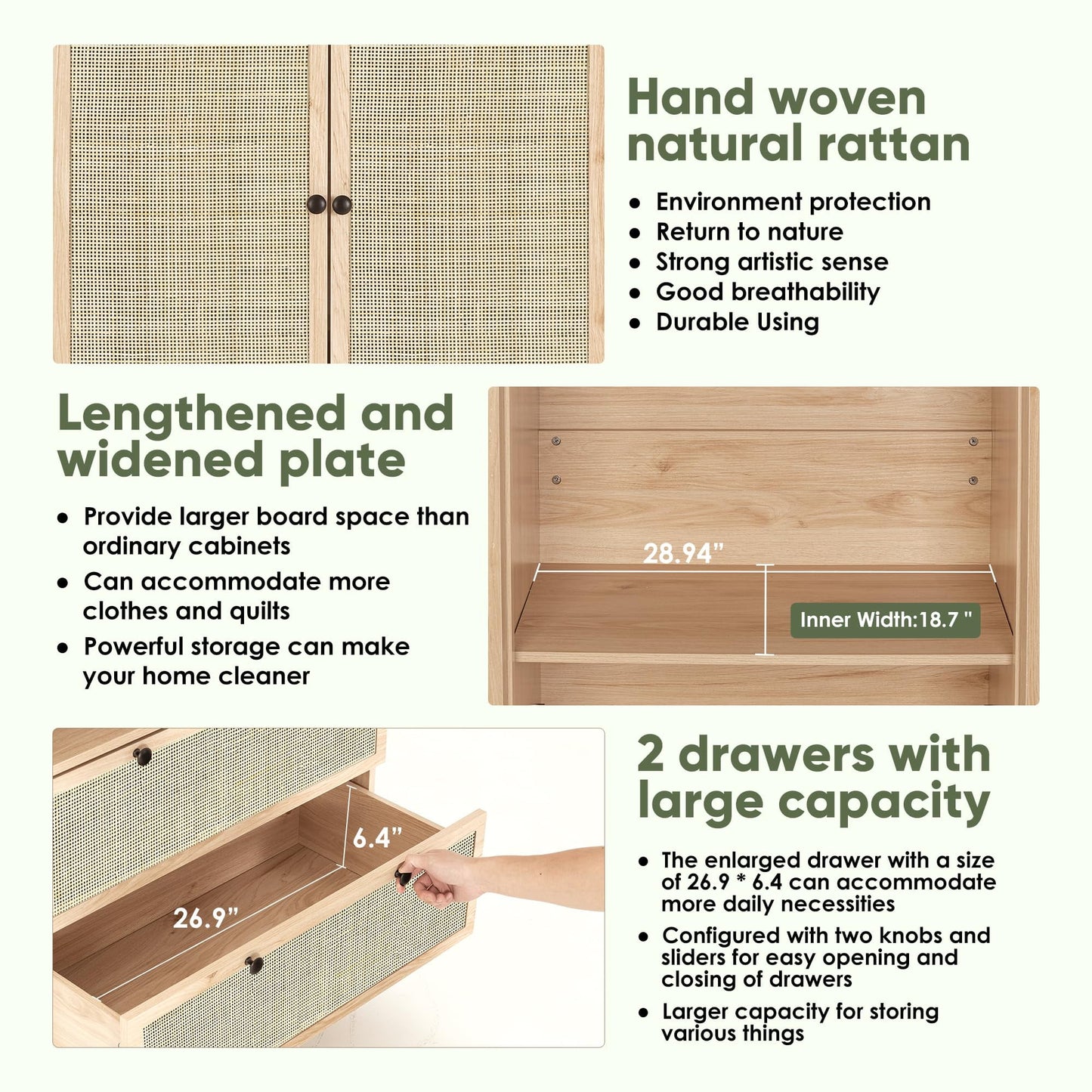 71" Modern Wooden Armoire Wardrobe Closet