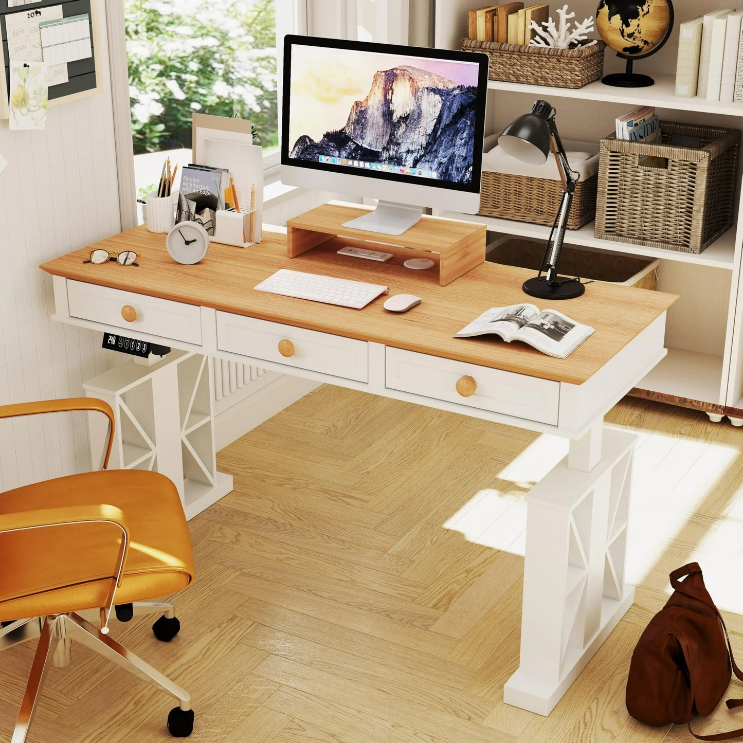 Brafabhome Electric Standing Desk, 51"×20" Electric Height, Adjustable Desk with Safety Alarms, Memory Presets - Ideal for Office and Home Workspace