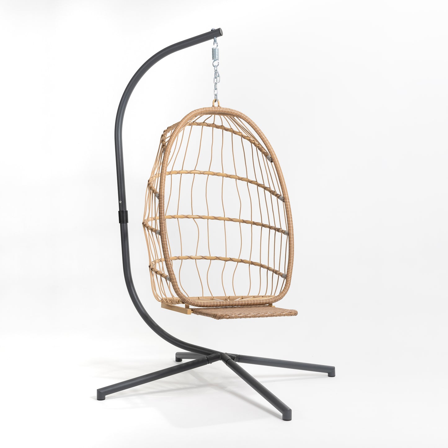 BRAFAB Outdoor Hammock Egg Hanging Chair with Cushion, Beige