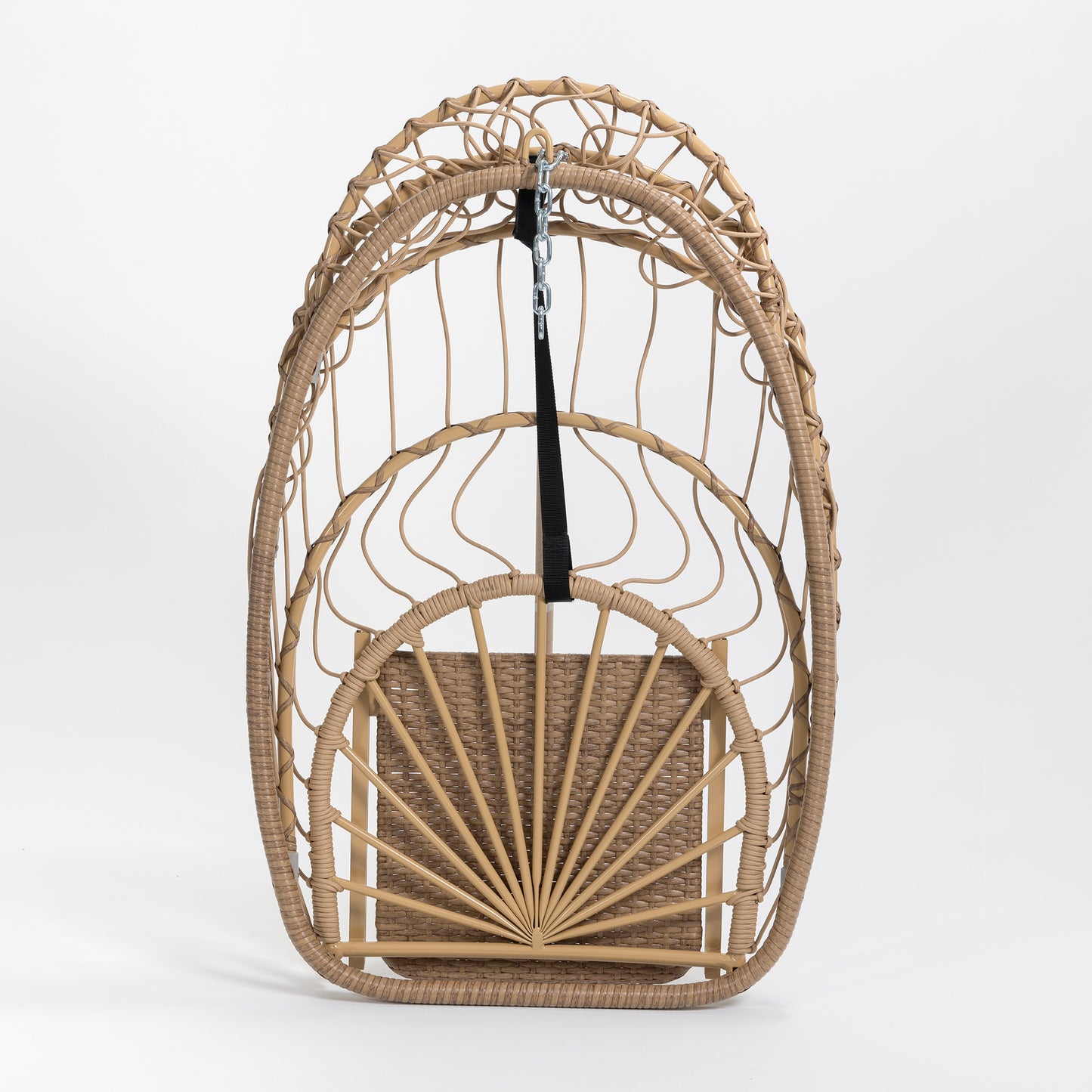 BRAFAB Outdoor Hammock Egg Hanging Chair with Cushion, Beige