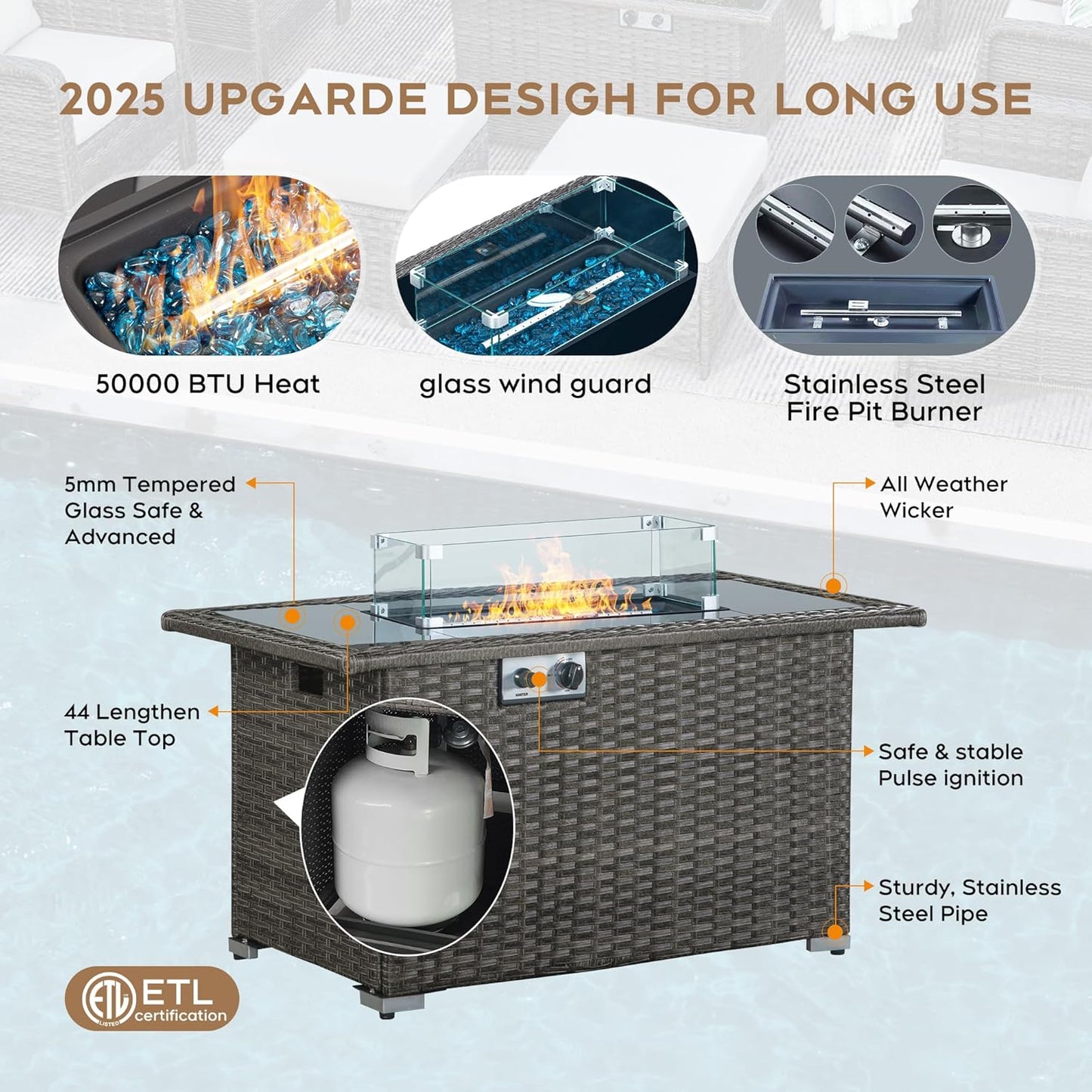 9 Seats Blue Patio Outdoor Conversation Sofa Set with Swivel Chair