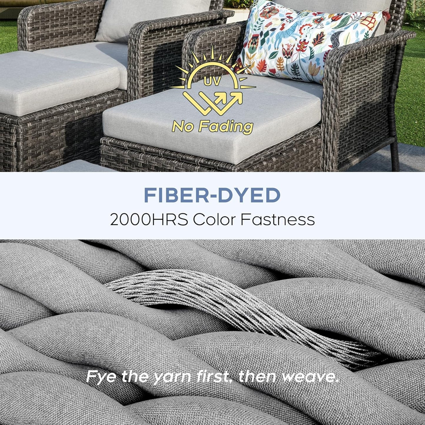9 Seats Beige Patio Outdoor Conversation Sofa Set