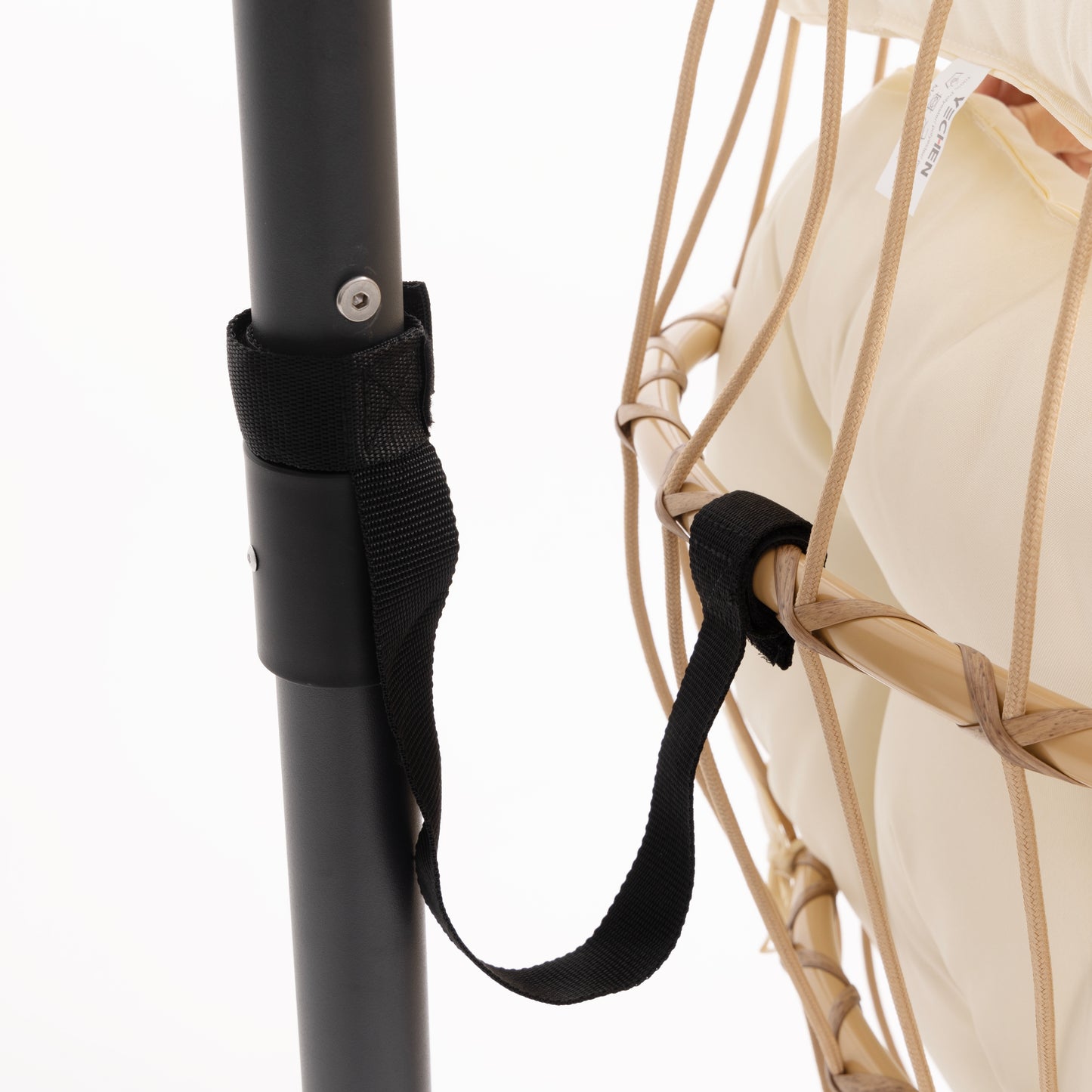 BRAFAB Outdoor Hammock Egg Hanging Chair with Cushion, Beige