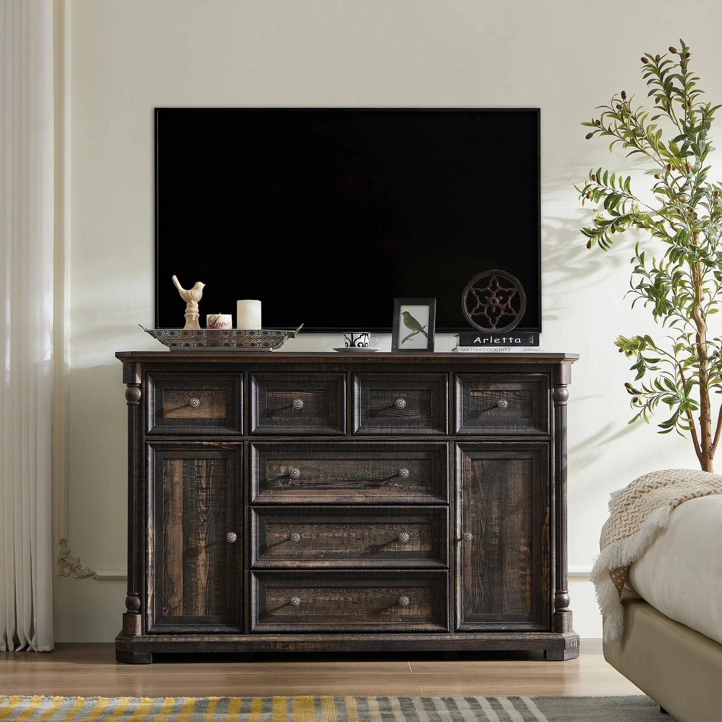 Brafabhome 62'' Buffet Cabinet with Storage,Large Sideboard Kitchen Cabinet with 4 Doors and 4 Drawer