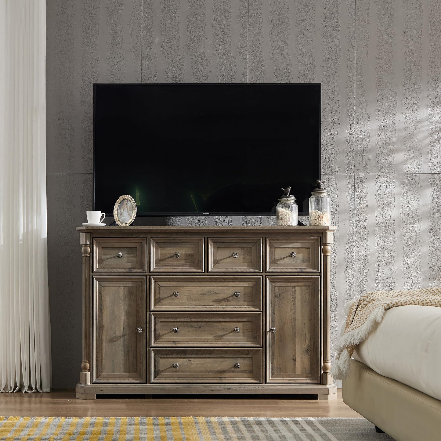 Brafabhome 62'' Buffet Cabinet with Storage,Large Sideboard Kitchen Cabinet with 4 Doors and 4 Drawer