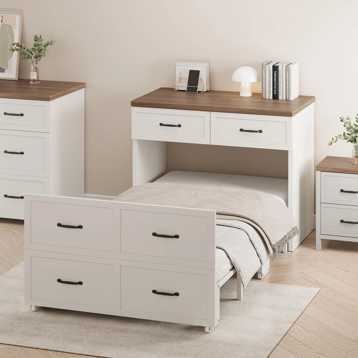 Twin Murphy Bed Chest with Drawer