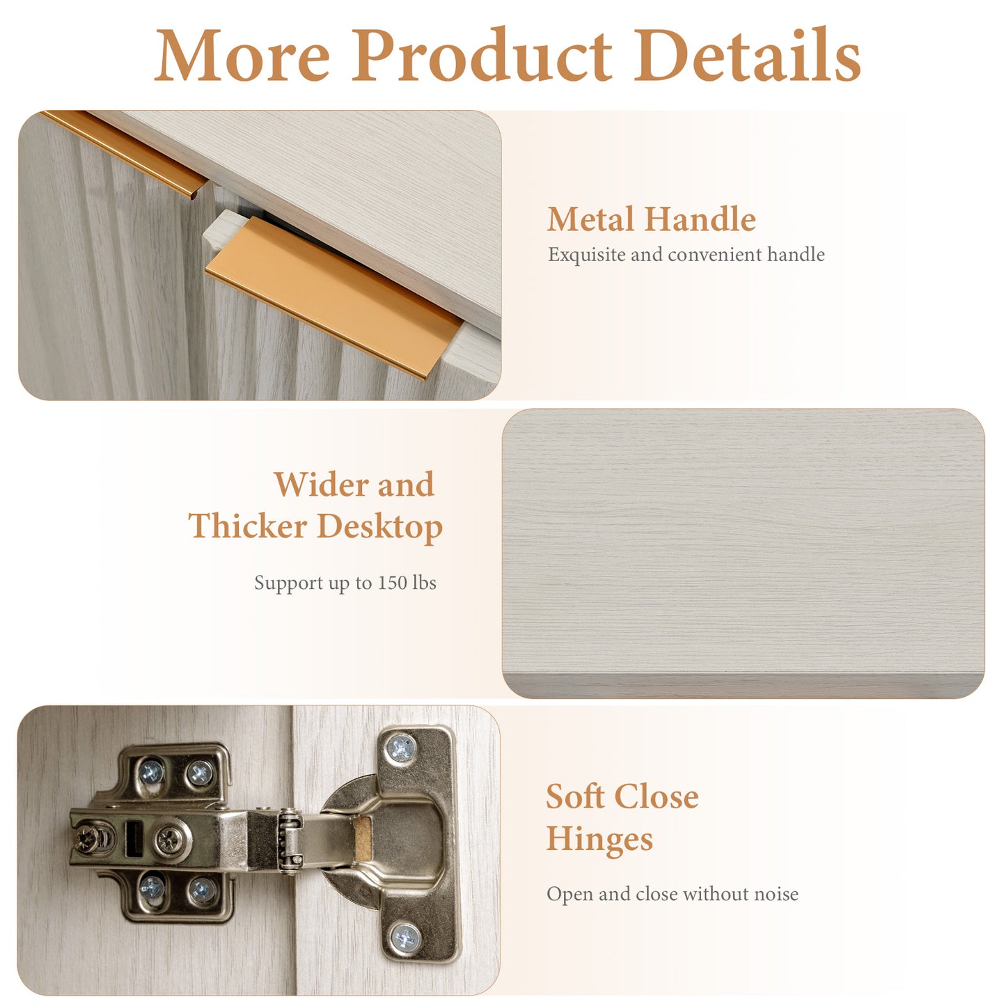 Brafabhome Fluted Buffet Cabinet with Storage, Accent Sideboard Credenza with Adjustable Shelves, Modern Curved Media Console Coffee Bar Table for Living Kitchen Dining Room