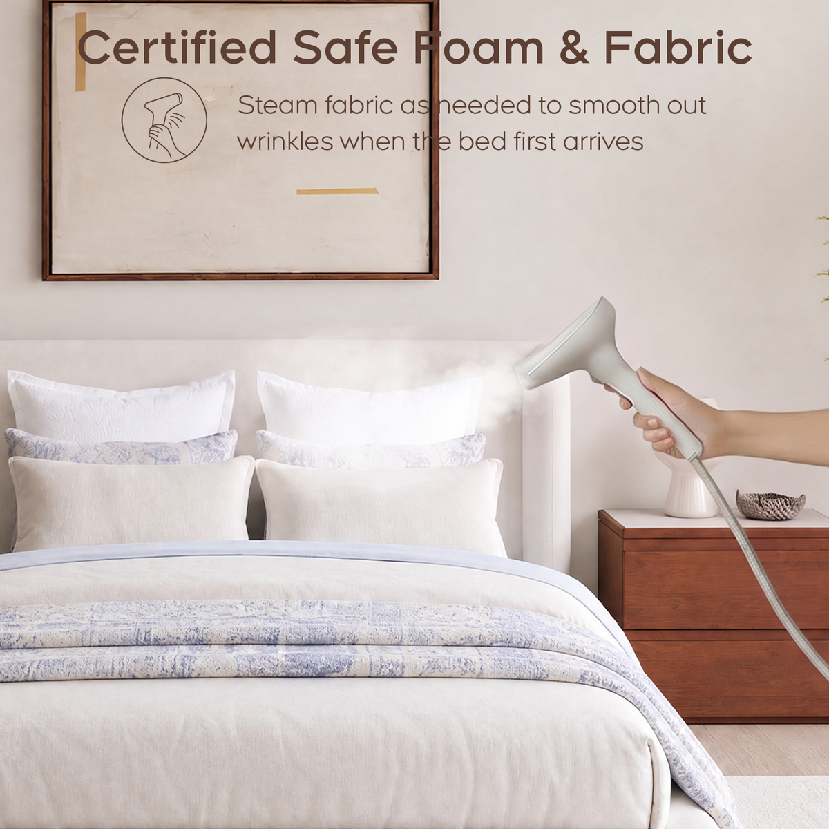 Brafabhome Cloud Bed Frame with 5.9" Thick Fully Padded Frame, Upholstered Platform Bed Frame with Wingback Headboard, Noise-Free, No Box Spring Needed, Easy Assembly