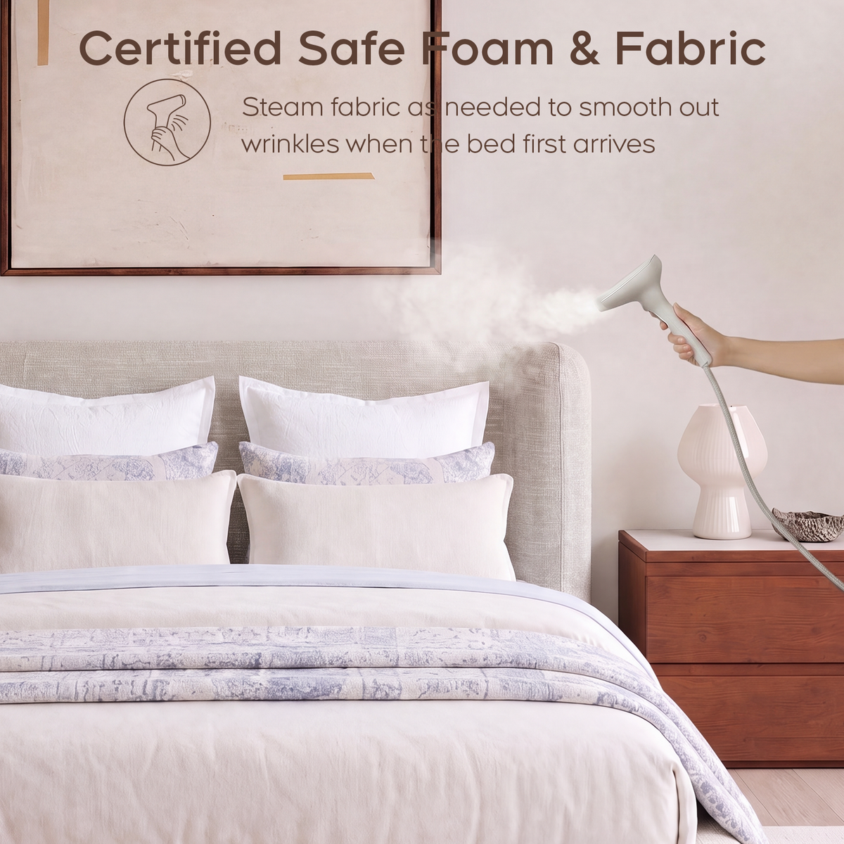 Brafabhome Cloud Bed Frame with 5.9" Thick Fully Padded Frame, Upholstered Platform Bed Frame with Wingback Headboard, Noise-Free, No Box Spring Needed, Easy Assembly
