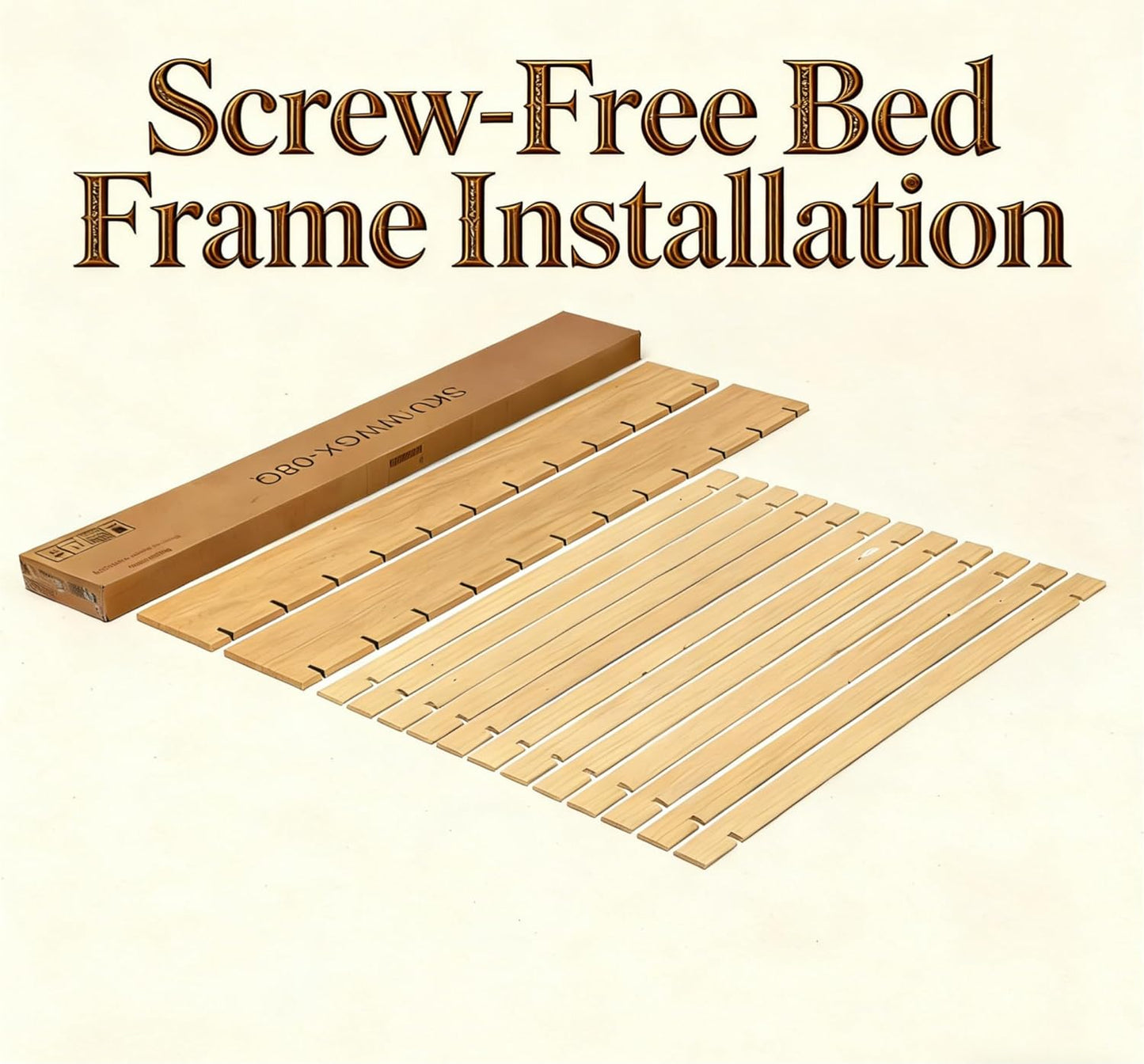 Brafabhome Bed Frame with Wood Slat Support, Joinery Wood Platform with 8" Under-Bed Storage, No Box Spring Needed, No-Tool Assembly, Natural