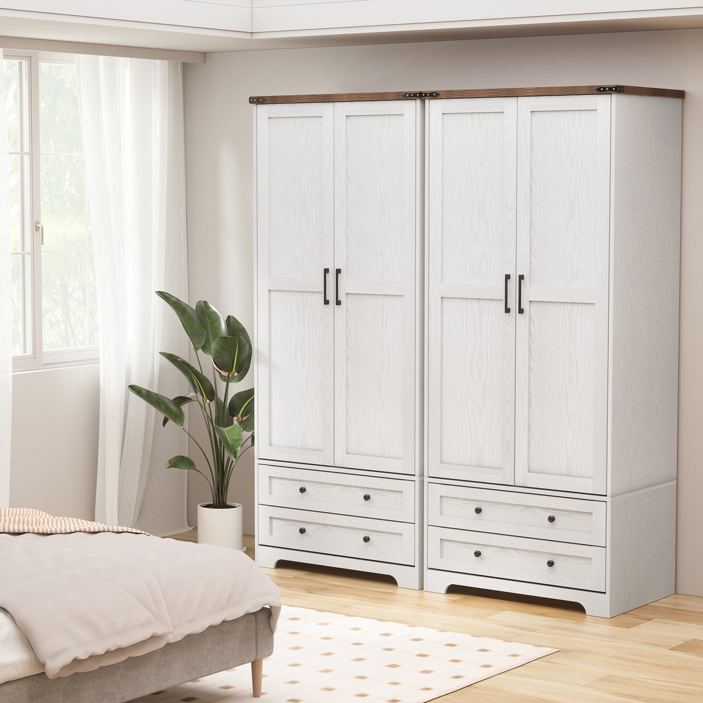 71" Modern Wooden Armoire Wardrobe Closet