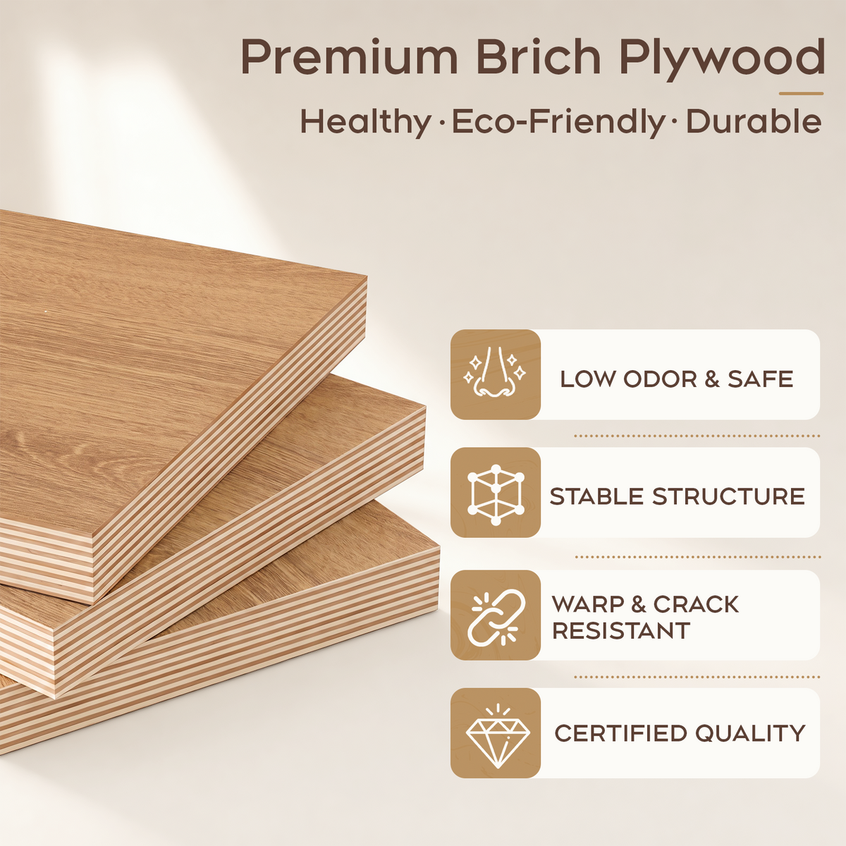 Brafabhome Brich Plywood Bed Frame with Storage Drawers, Modern Joinery Wood Platform with Solid Wood Slat Support, No Box Spring Needed, No-Tool Assembly