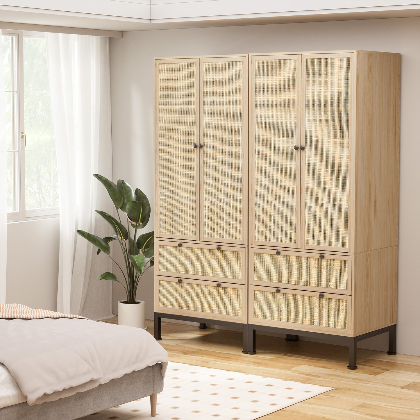 71" Modern Wooden Armoire Wardrobe Closet