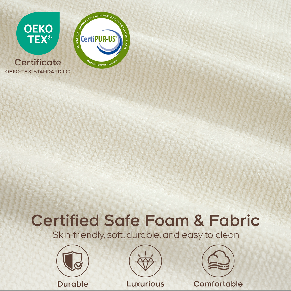 Brafabhome AirFrame Bed Frame with 5.5" Thick Curved Headboard, Modern Cloud Upholstered Platform Bed Frame with Solid Wood Legs, No Box Spring Needed, Easy Assembly | White