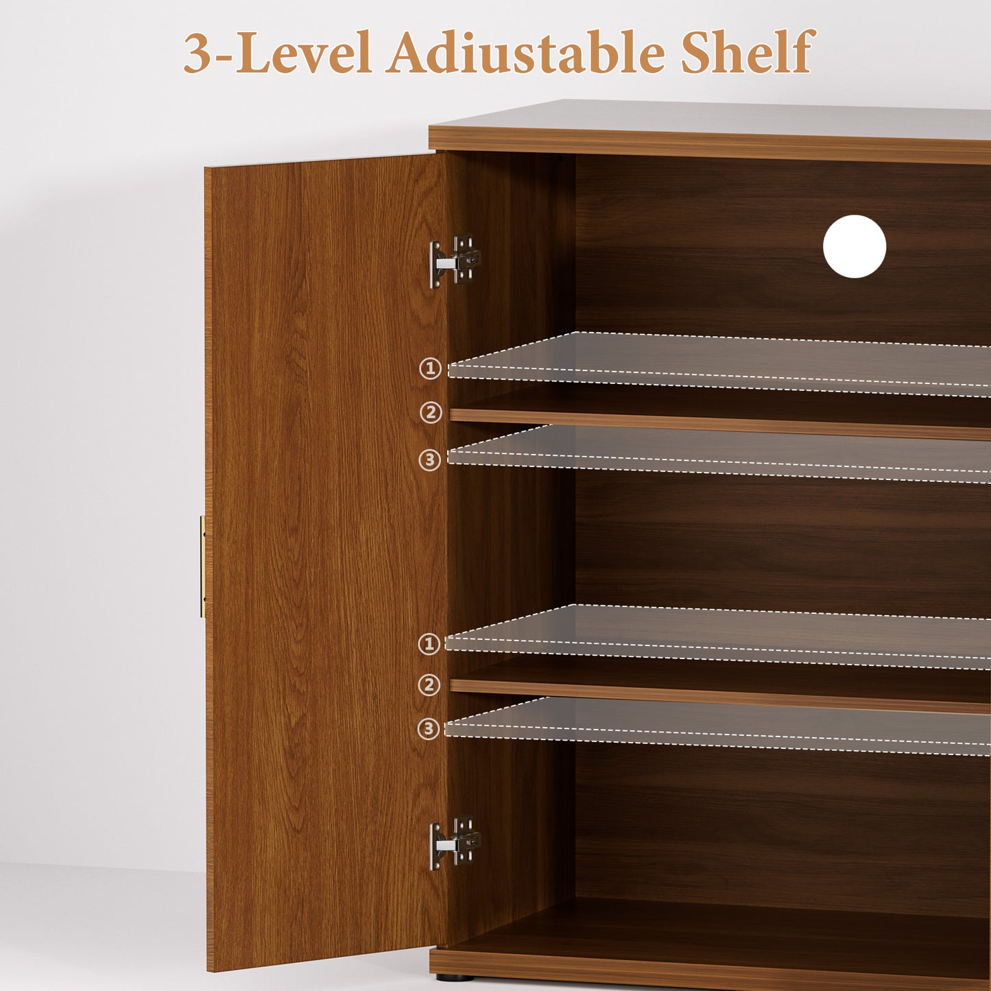 Brafabhome Accent Fluted Sideboard Buffet Cabinet with 4 Doors, Modern Credenza Storage Cabinet with Adjustable & Removable Shelves for Living Room Dinning Room Entryway