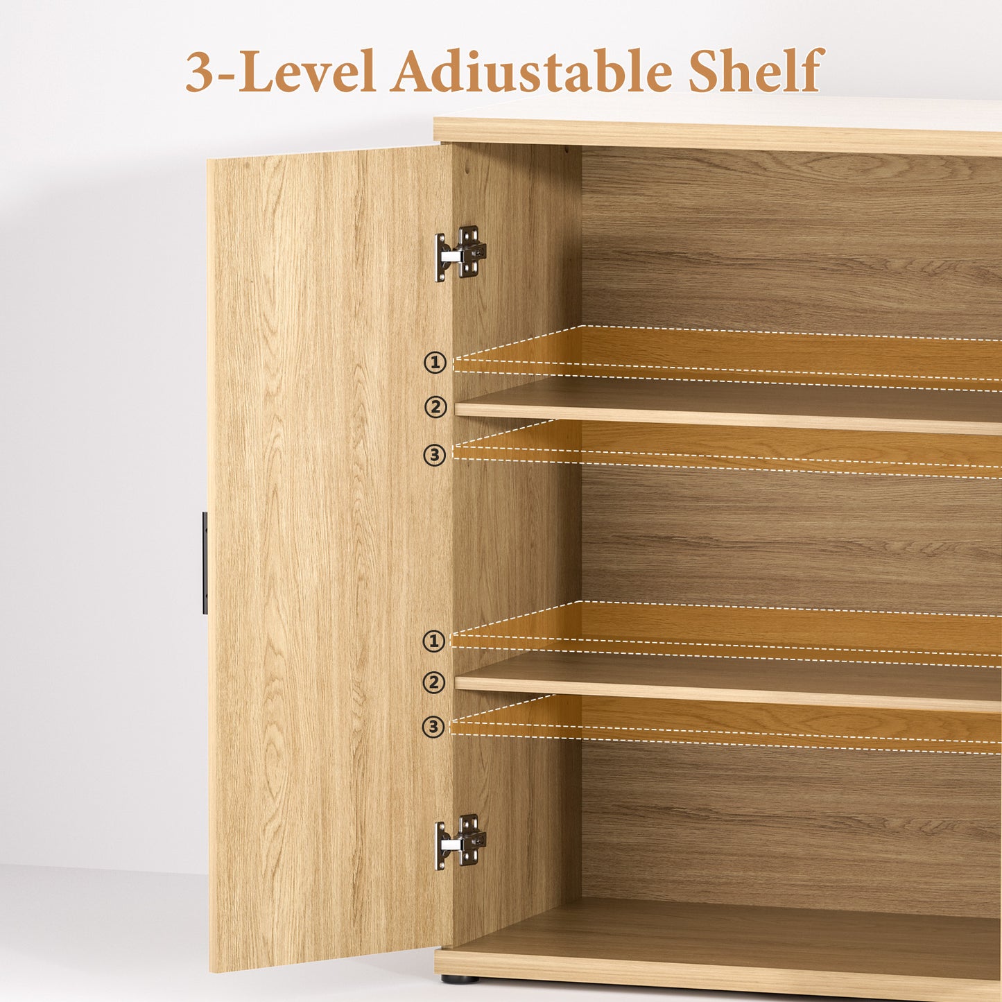 Brafabhome Accent Fluted Sideboard Buffet Cabinet with 4 Doors, Modern Credenza Storage Cabinet with Adjustable & Removable Shelves for Living Room Dinning Room Entryway