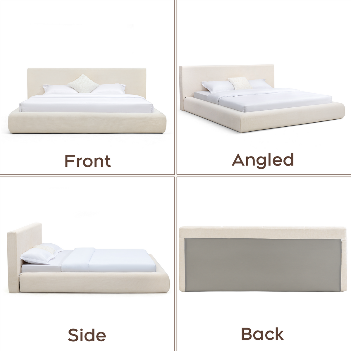 Brafabhome AirFrame Bed Frame with 5.9" Thick Headboard, Cloud Upholstered Platform Bed Frame with 5.9" Thick Upholstered Foam Frame, No Box Spring Needed, Easy Assembly