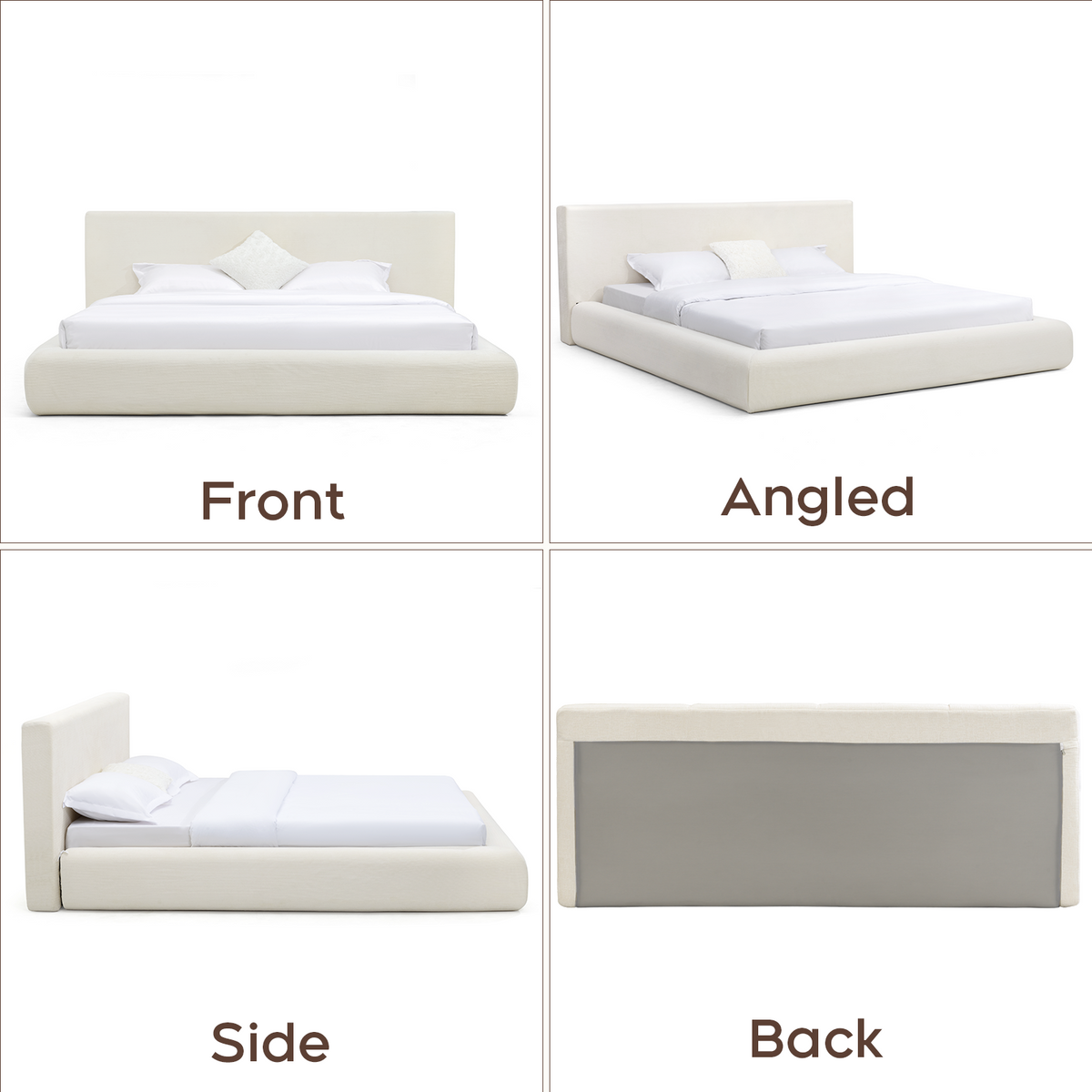 Brafabhome AirFrame Bed Frame with 5.9" Thick Headboard, Cloud Upholstered Platform Bed Frame with 5.9" Thick Upholstered Foam Frame, No Box Spring Needed, Easy Assembly