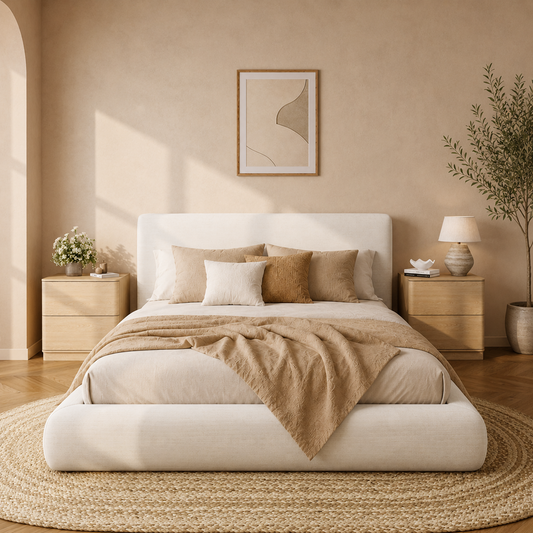Brafabhome AirFrame Bed Frame with 5.9" Thick Headboard, Cloud Upholstered Platform Bed Frame with 5.9" Thick Upholstered Foam Frame, No Box Spring Needed, Easy Assembly