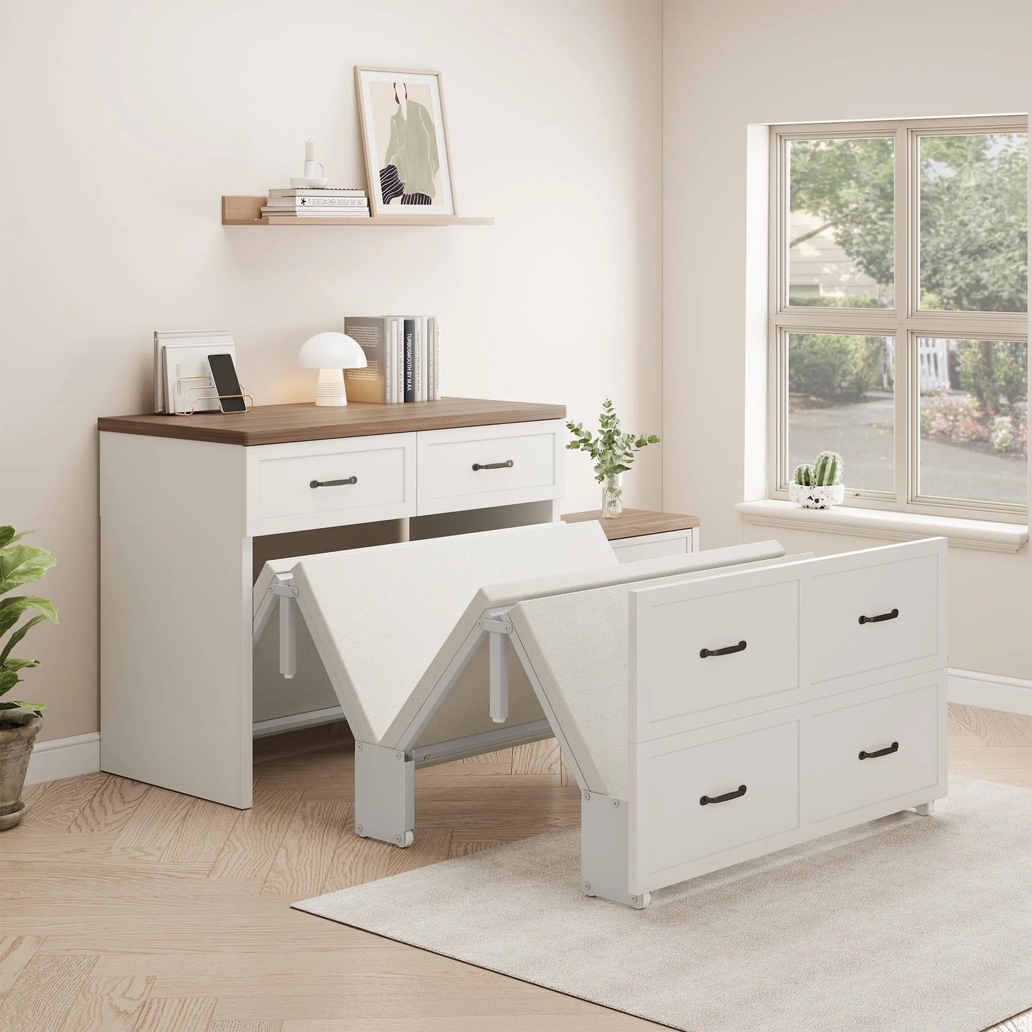 Twin Murphy Bed Chest with Drawer